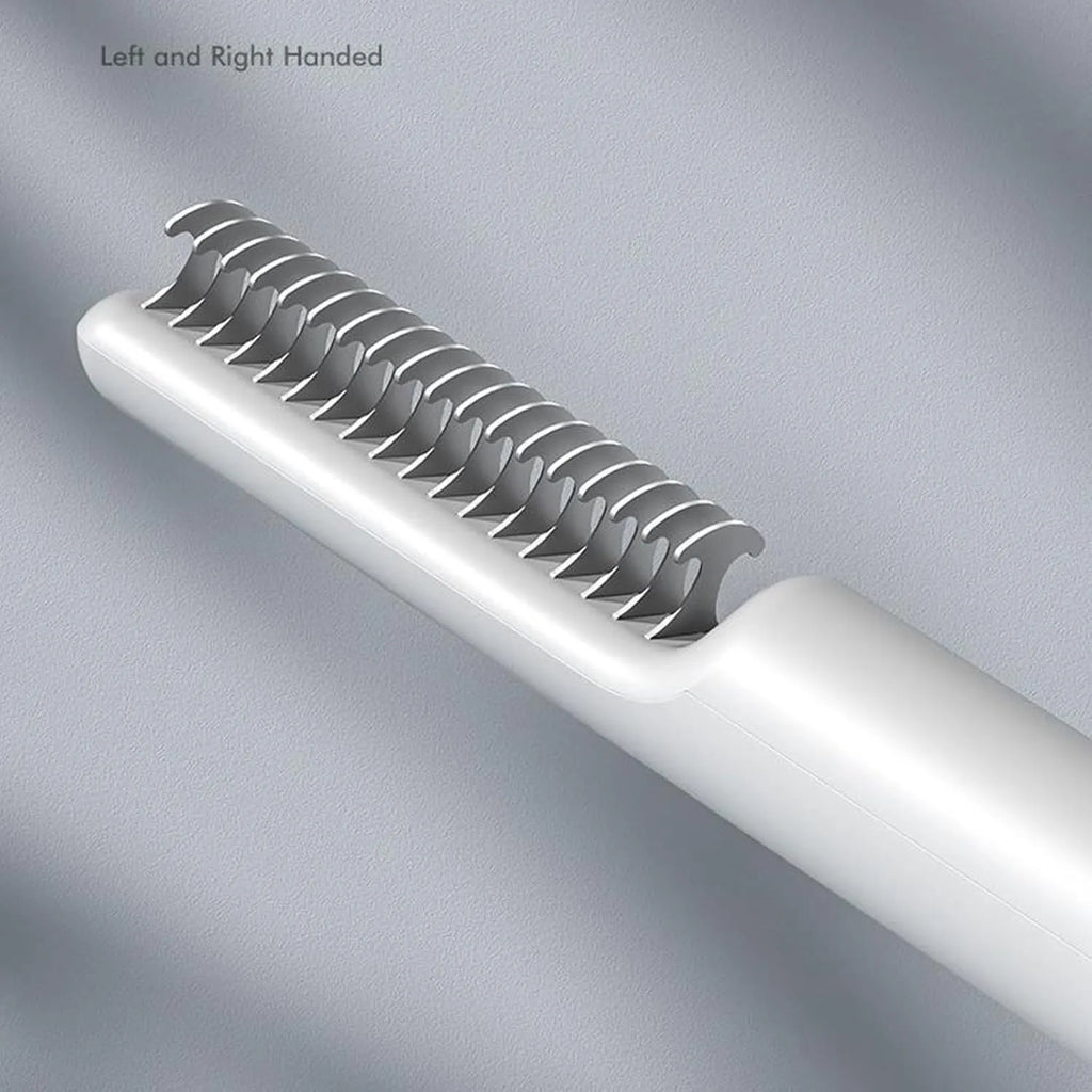 Stainless steel dog dematting comb with ergonomic handle for removing knots and mats