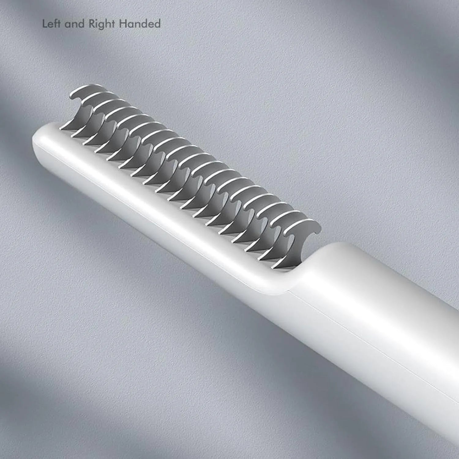 Stainless steel dog dematting comb with ergonomic handle for removing knots and mats