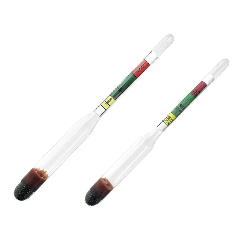 Electrohydraulic hydrometer for automobile battery electrolyte testing with glass construction