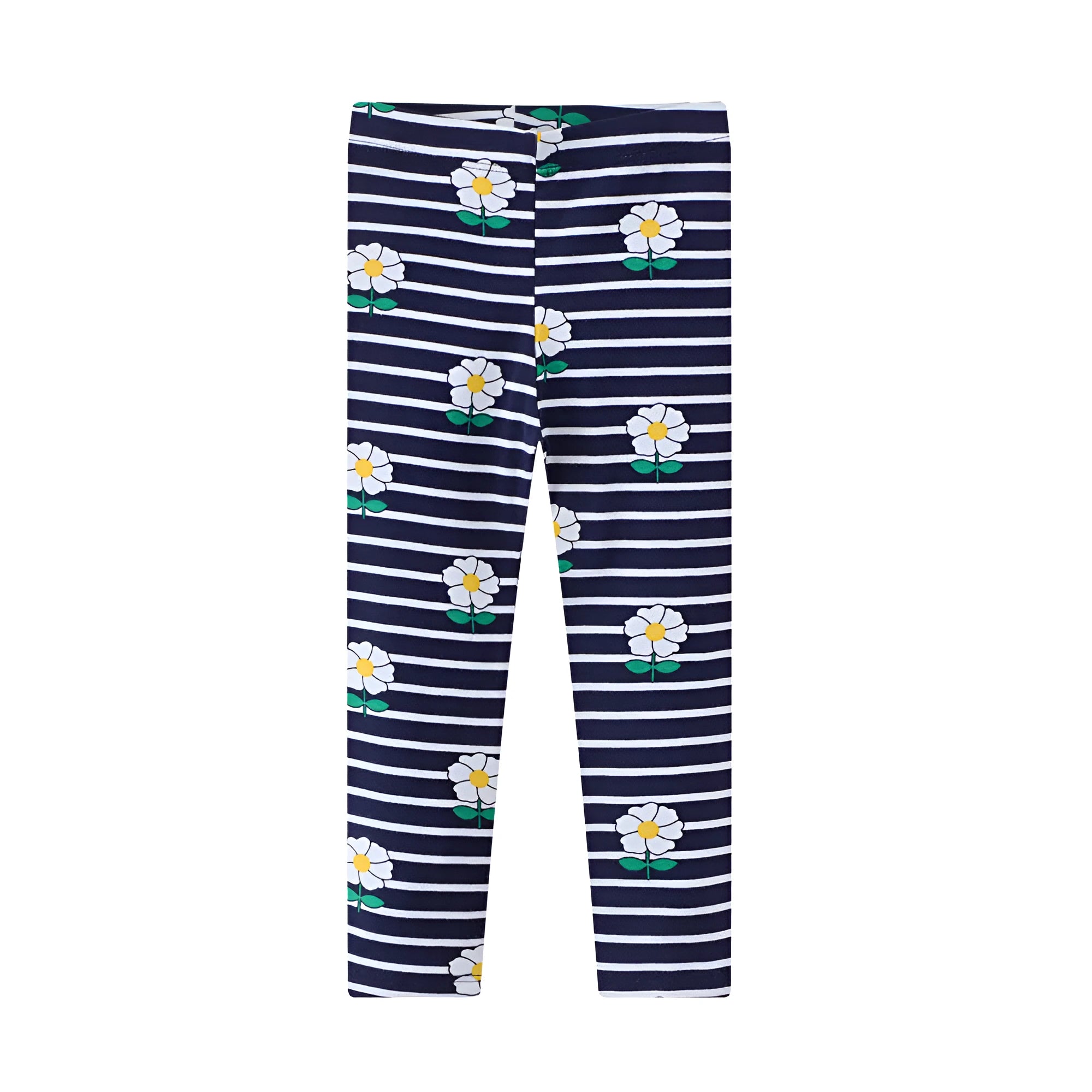 Girls' 96% cotton slim leggings trousers in neutral colour, sizes 2T to 7T for children 80-130cm height