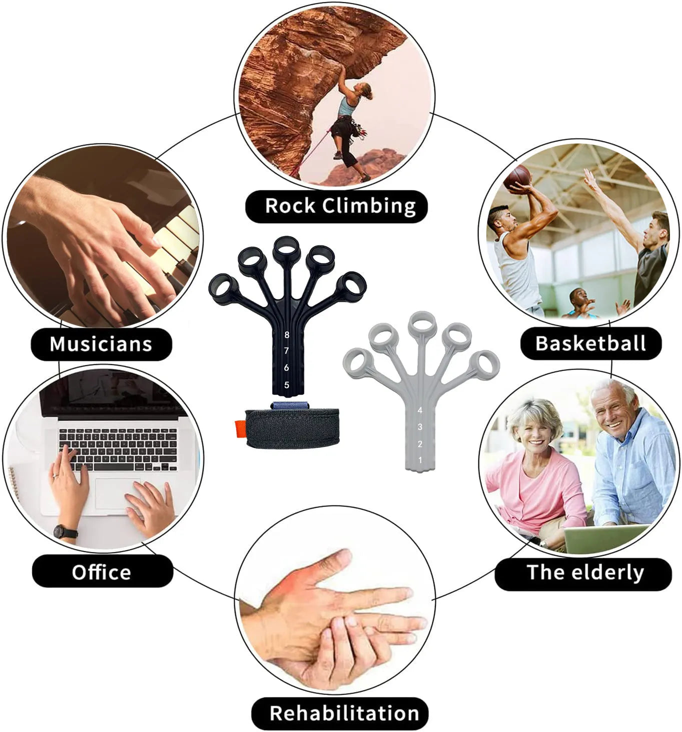 Silicone finger rehabilitation trainer with tension ropes and adjusting belts for abdominal exercises