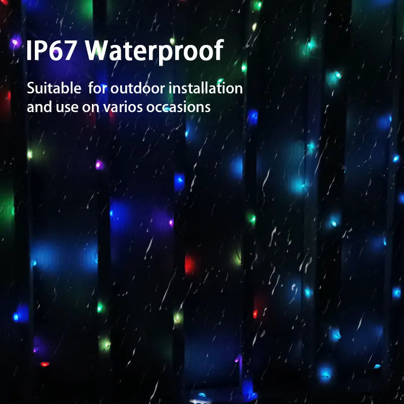 10-metre long LED decorative light string with 100 multi-colour lights for festivals and parties