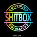 13x12cm vinyl car sticker showing colour options including metallic and glitter finishes
