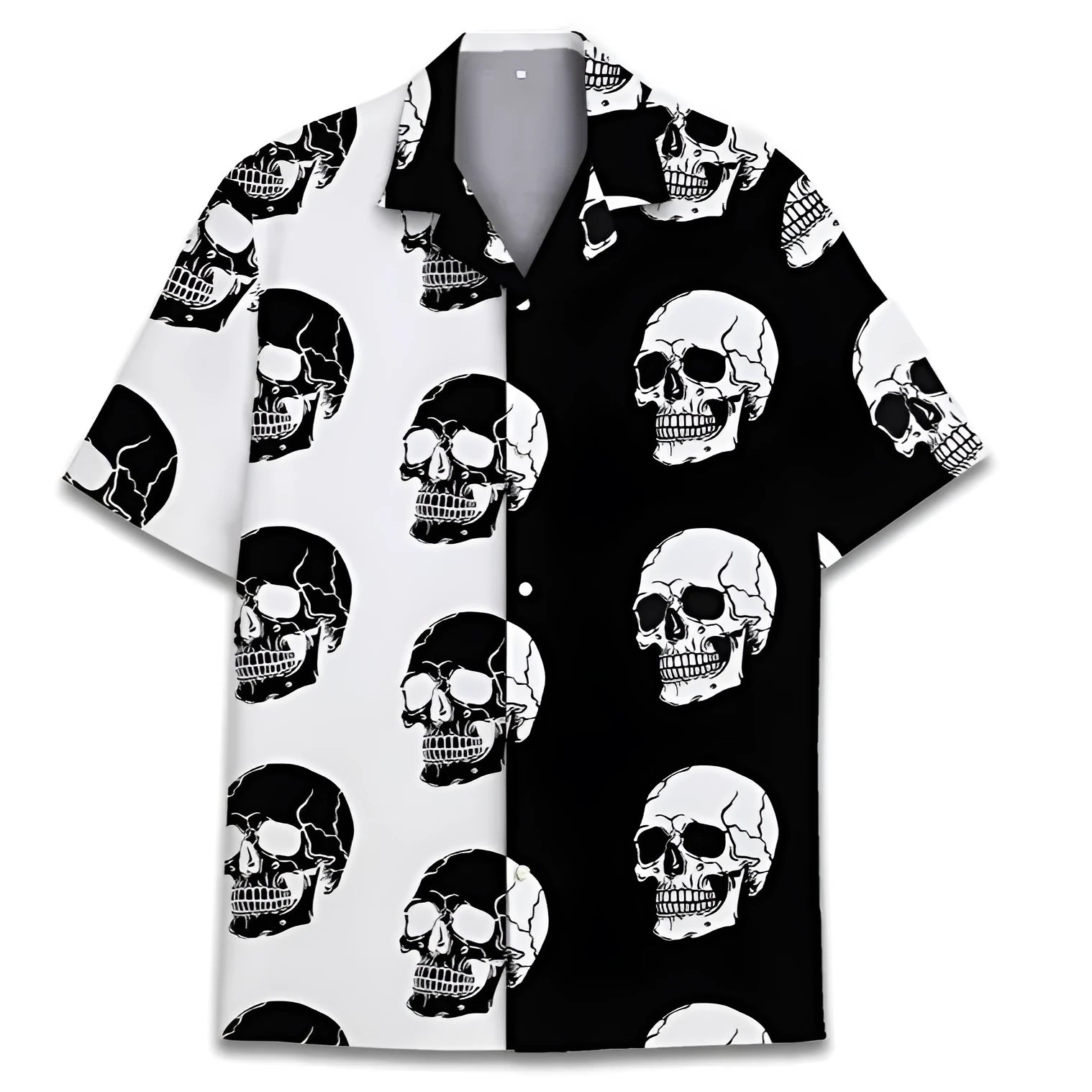 Men's casual short sleeve Cuban collar summer shirt in a digitally printed pattern, made from polyester.