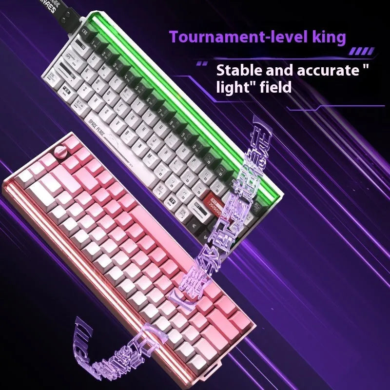 Compact mechanical gaming keyboard with RGB lighting and magnetic axis switches in green colour variant