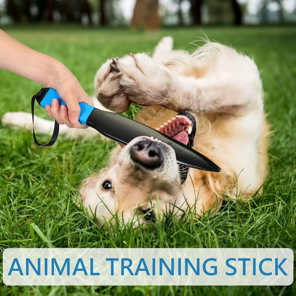 Dog break stick training tool with blue handle for small medium dogs bite prevention