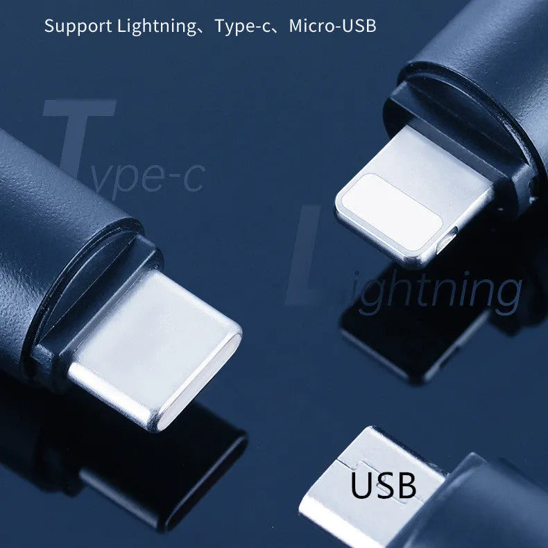Black capsule infrared remote control emitter for smartphones with Lightning, USB-C and Micro USB interfaces
