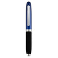 EVA metal cap mini ballpoint pen showing compact 112mm size and available refill colour options