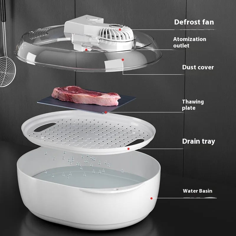 Aluminium quick defrosting plate with separate control unit for thawing frozen foods