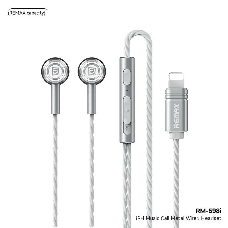 Monster Remax RM711 metal in-ear TWS earbuds with wired Type-C and Lightning in Black