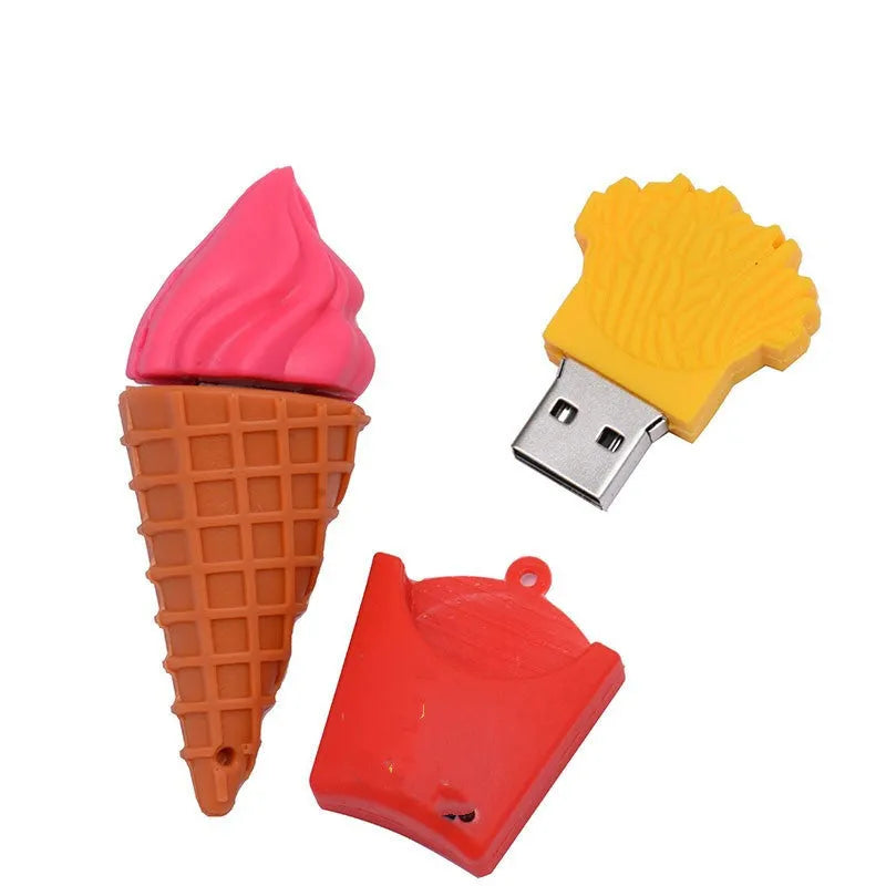 Mini ice cream shaped USB flash drive in pink colours with 64GB and 32GB capacity options