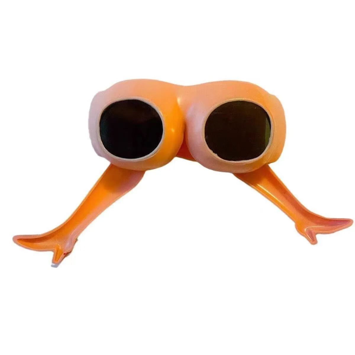 Orange personality leg hip plastic sunglasses with distinctive design for travel and parties
