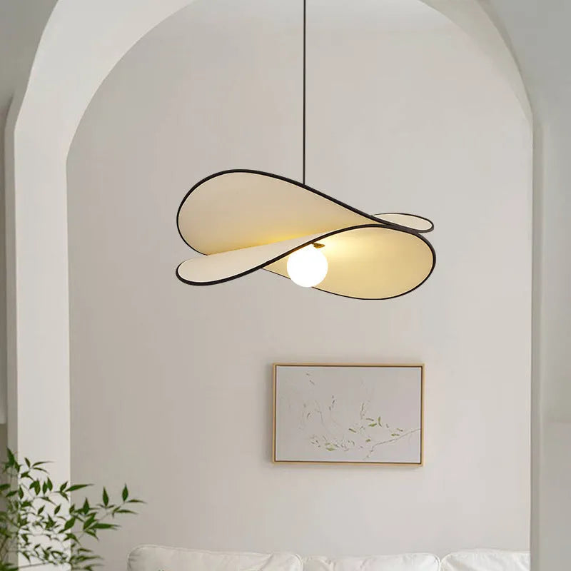 French style fabric chip chandelier pendant light in white with three size options