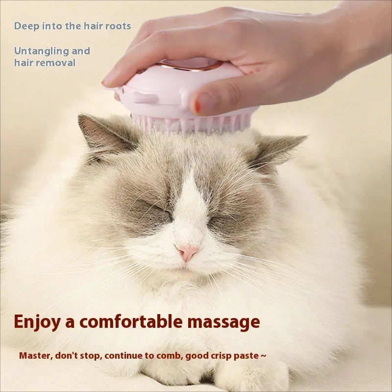 Multifunctional pet comb with laser toy in pink or yellow ABS plastic for cats and dogs