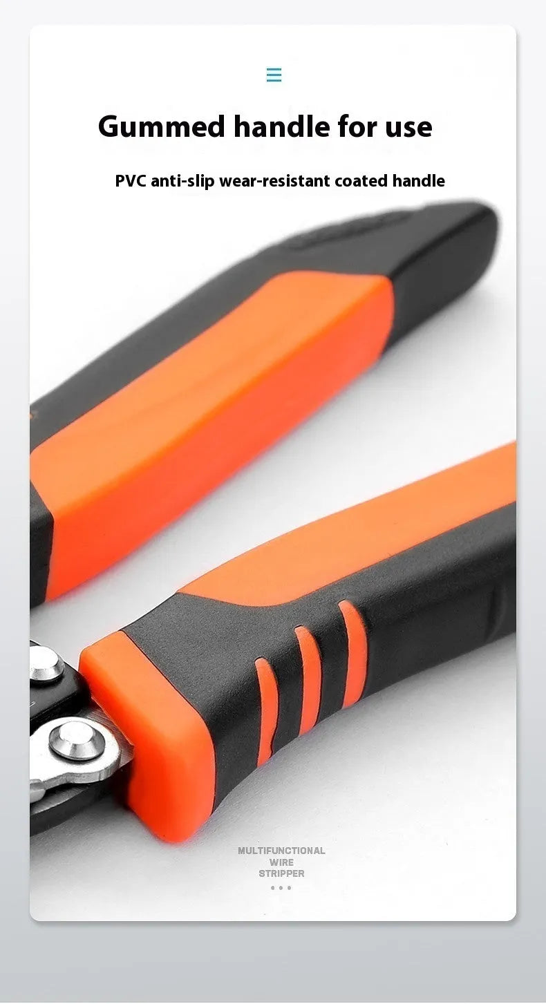 Automatic wire stripping pliers for electrical work with high carbon steel blades