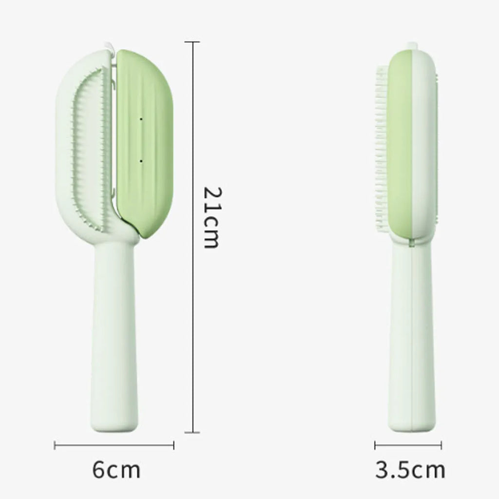 Pet grooming comb with water tank for floating hair removal, blue green yellow colour options