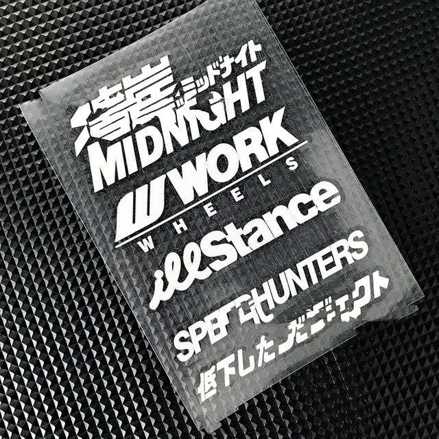 Motorcycle reflective bumper sticker on PET sheet, dimensions 16cm by 11cm, showing colour options.