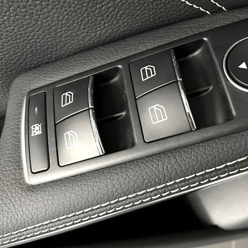 Glitter black decorative sticker for car window lift button modification made from ABS plastic