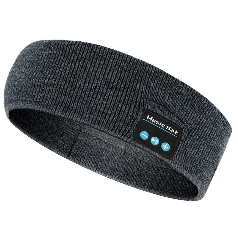 Bluetooth 5.4 sports headband with removable washable cover in black, dark grey and grey-white colours