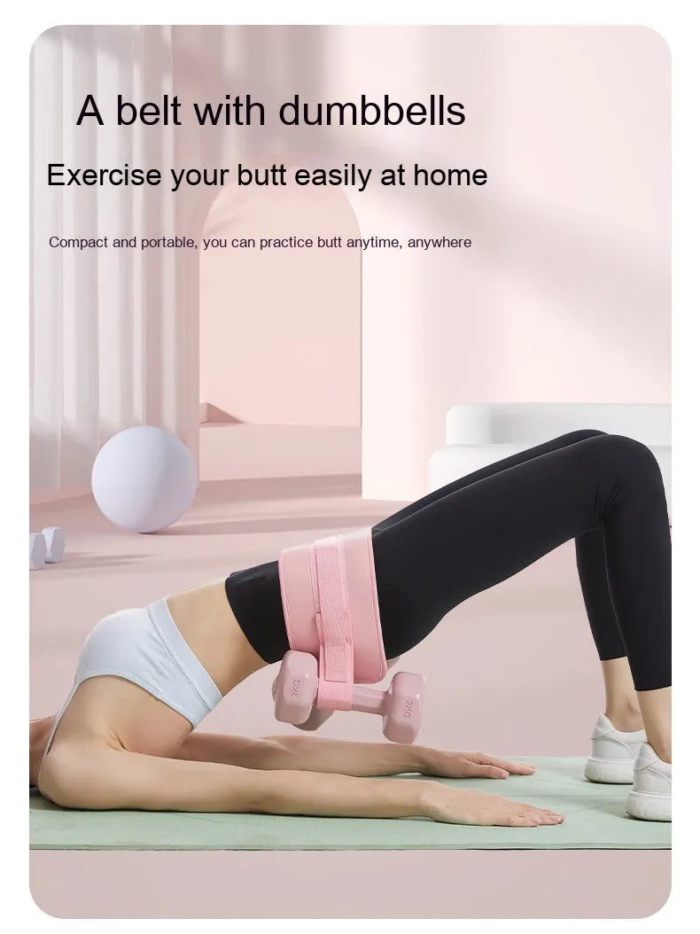 Black hip bridge training belt for weight-bearing exercises in yoga and fitness routines