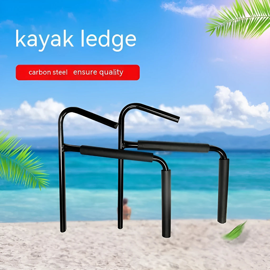 Black carbon steel kayak and surfboard wall storage hanger rack