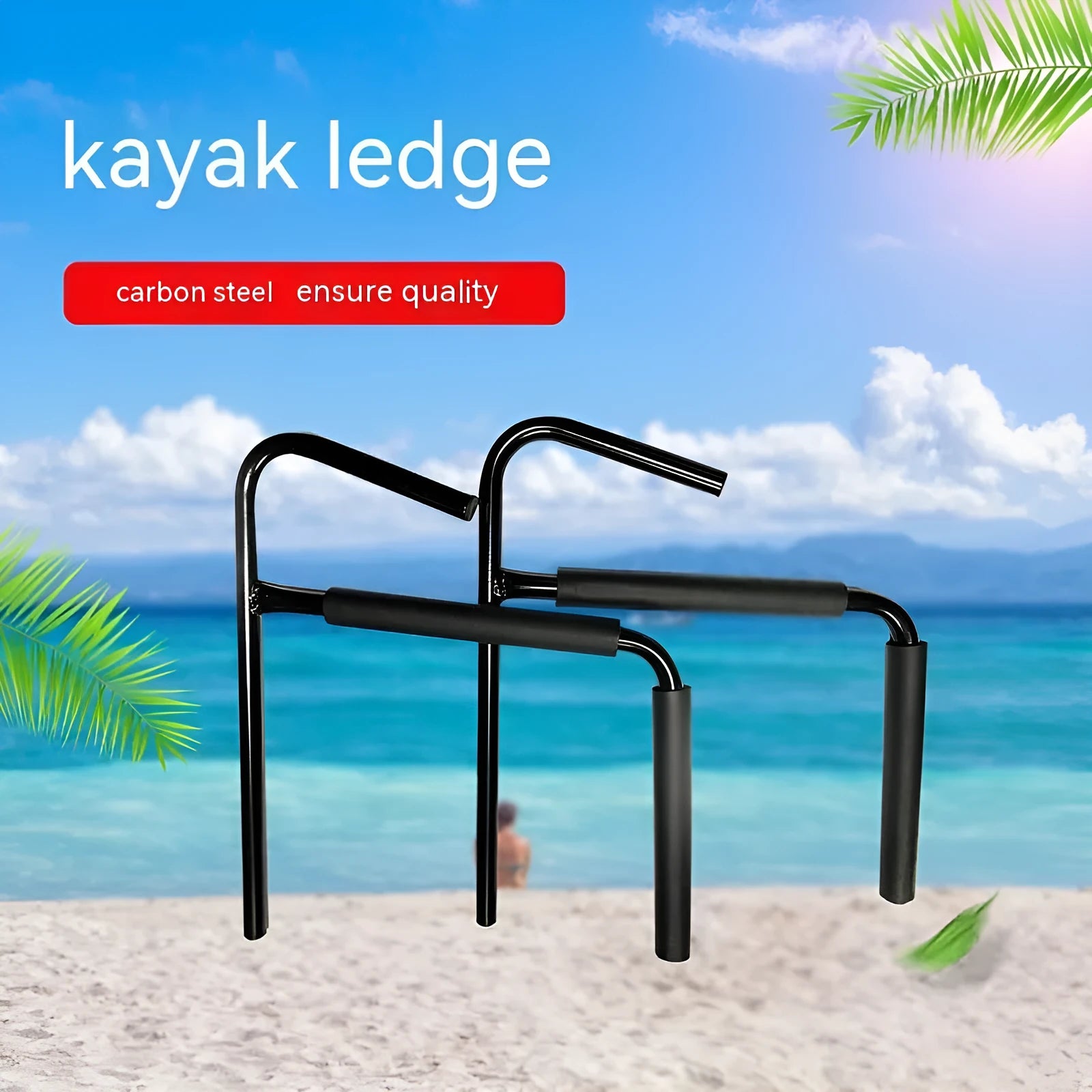 Black carbon steel kayak and surfboard wall storage hanger rack