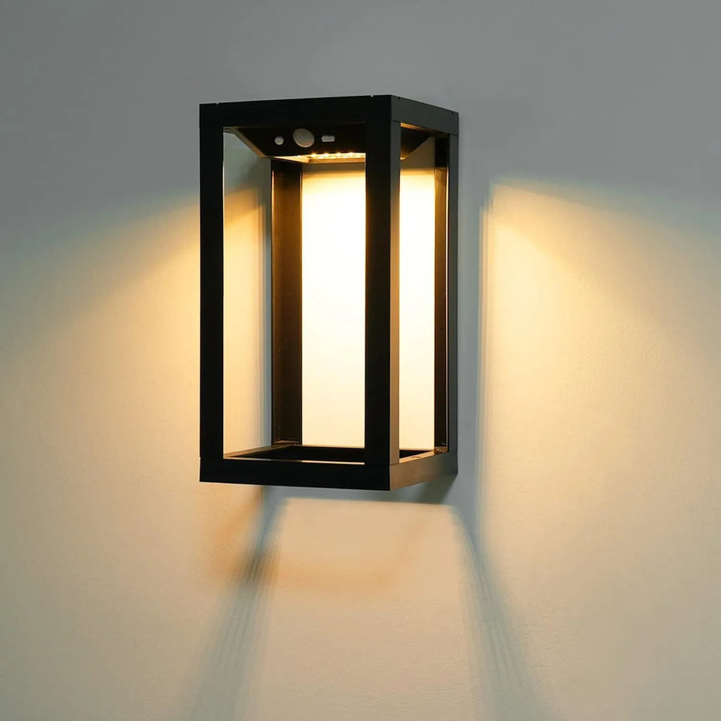 Modern Chinese outdoor wall lamp with solar panel and IP65 waterproof rating for garden courtyard use