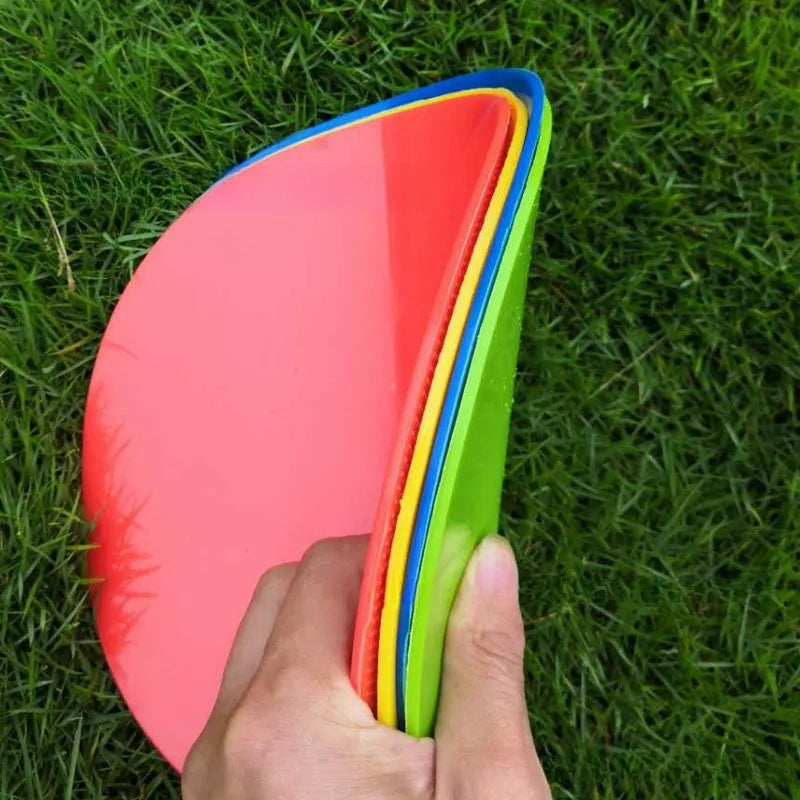 Flat circular TPE sports marker disc in assorted colours for football and ball game training