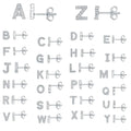 Gold plated alphabet letter stud earrings with zircon stones showing A to Z selection on copper base