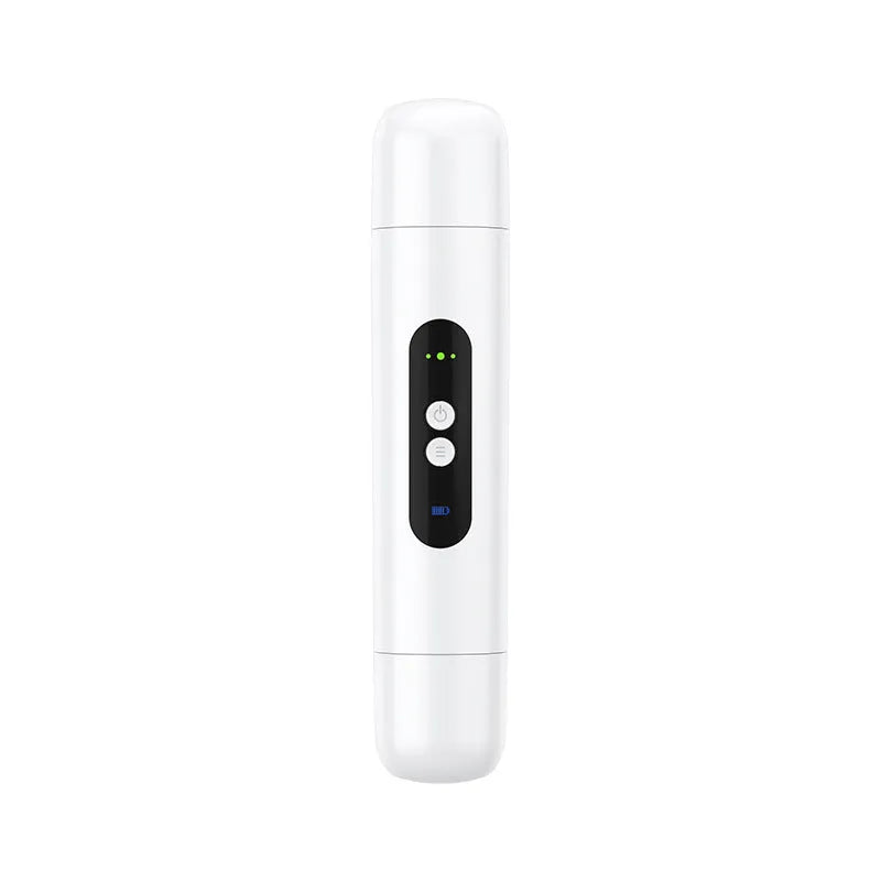 Portable white electric depilator with floating blade and USB charging for body hair removal