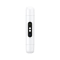 Portable white electric depilator with floating blade and USB charging for body hair removal