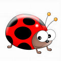 14.5cm LADYBIRD cartoon design PVC sticker for car windows or motorcycle decoration.