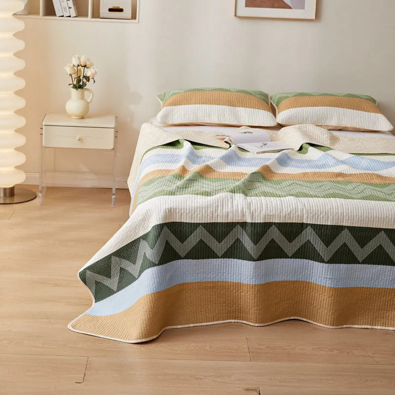 Pure cotton printed bed sheet set in a modern simplicity style for a 2.2 metre bed.