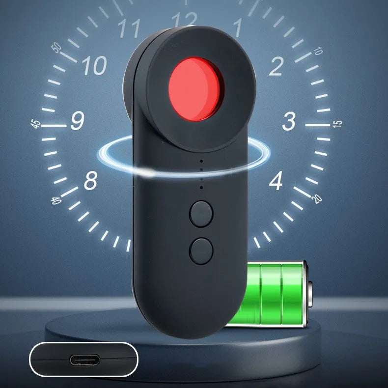 Black GPS and WiFi signal detector with Micro USB port showing compact 93.8mm length