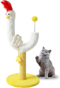 Vertical sisal rope cat scratching post with spring ball, measuring 35x35x88cm