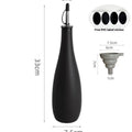 Ceramic oil pot with funnel and brush in 650ml capacity