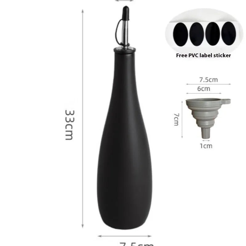 Ceramic oil pot with funnel and brush in 650ml capacity