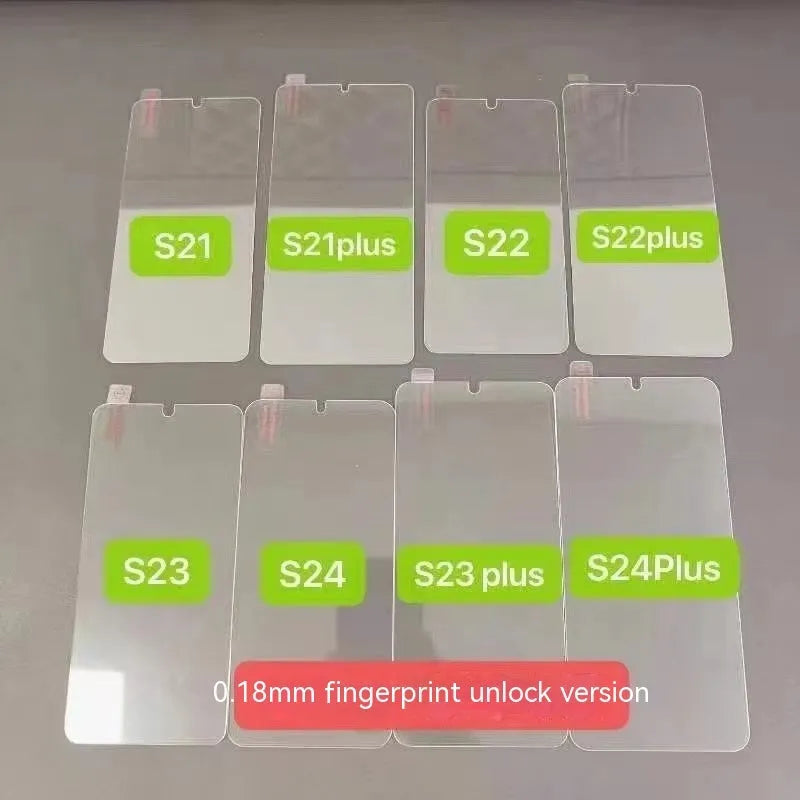 HD tempered glass screen protector for Samsung mobile phones showing full screen coverage