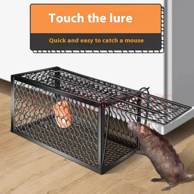 Automatic mouse trap cage for indoor rodent control available in multiple sizes