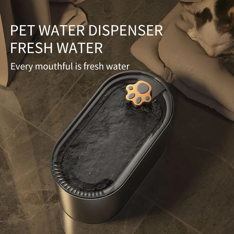 Berlin blue 3L pet water fountain with LED indicator and triple filtration system