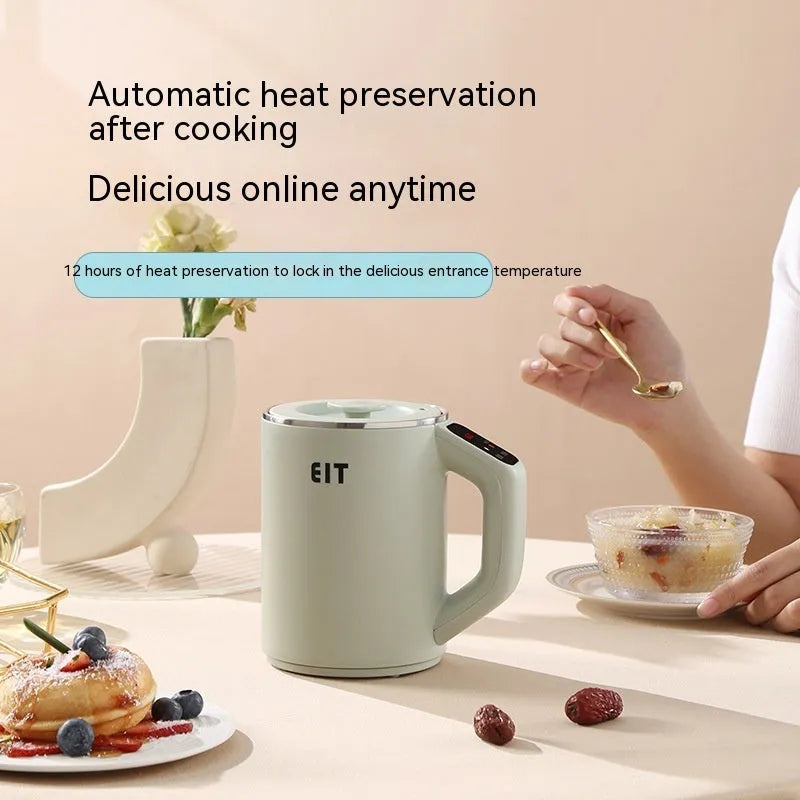 Portable 0.8 litre electric stew cup in white with heating tube and US plug