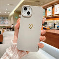 Brown soft silicone iPhone case with love design and minimalist Korean style