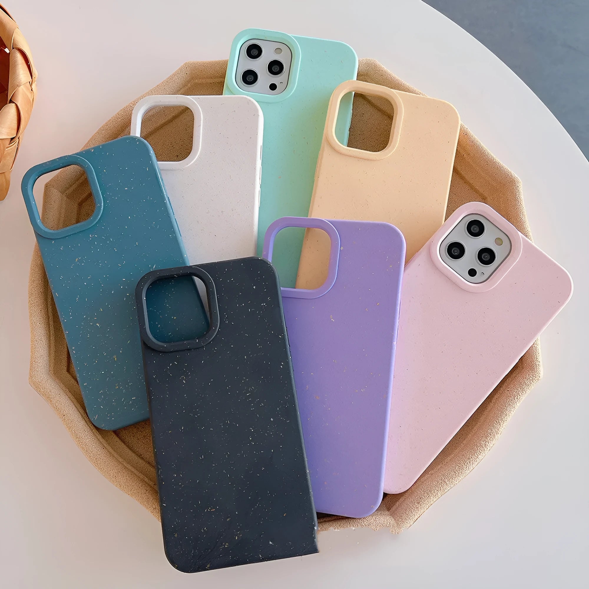 Wheat straw composite phone case for iPhone 14 Pro Max in multiple colour options