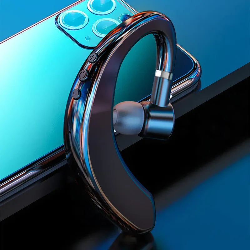 Wireless Bluetooth unilateral in-ear headset in black or blue colour with adjustable earpiece