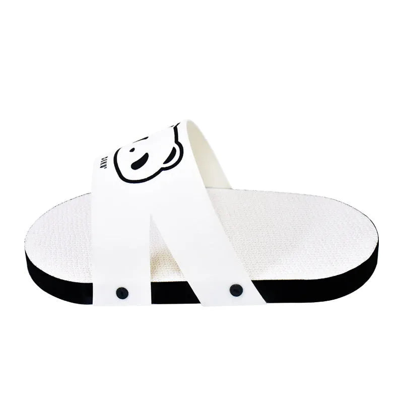 White slipper style cat scratch board made from corrugated cardboard