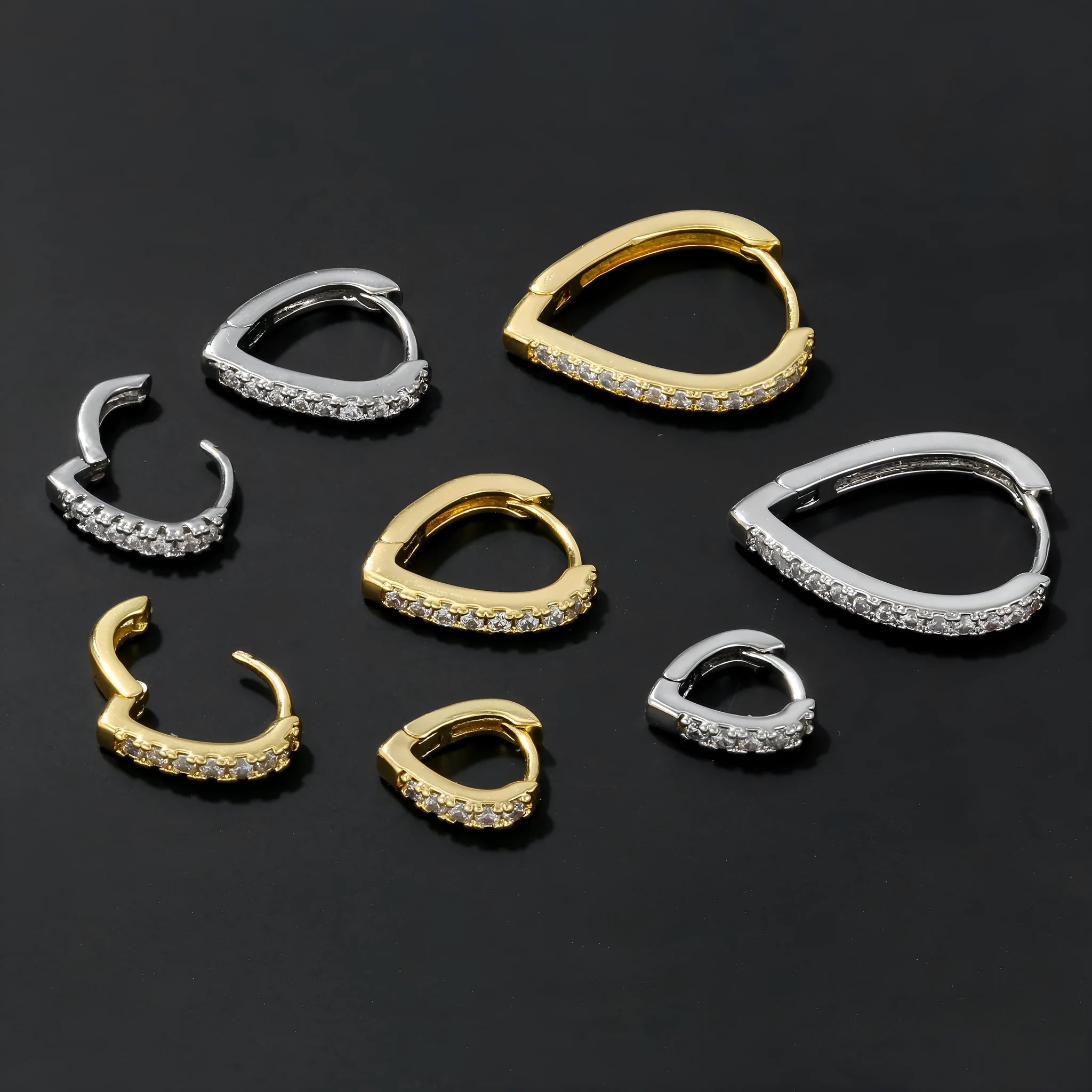 Women's geometric heart shaped ear clip in copper with electroplated gold finish