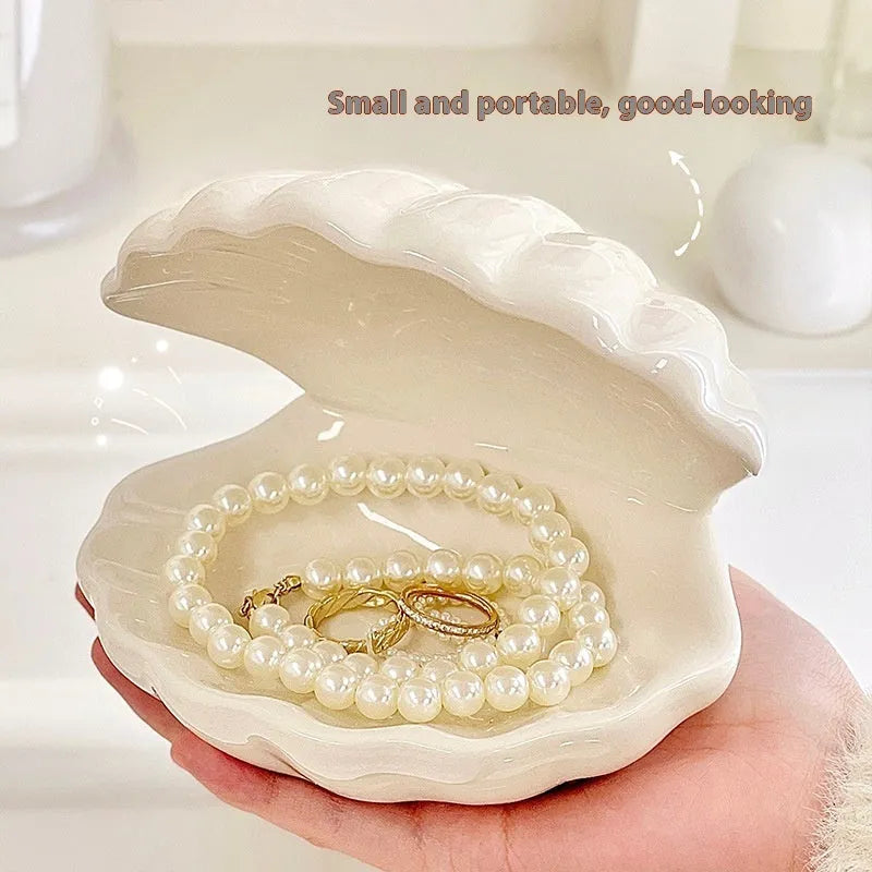White porcelain decorative tray with optional matching small night lamp in modern simplicity style