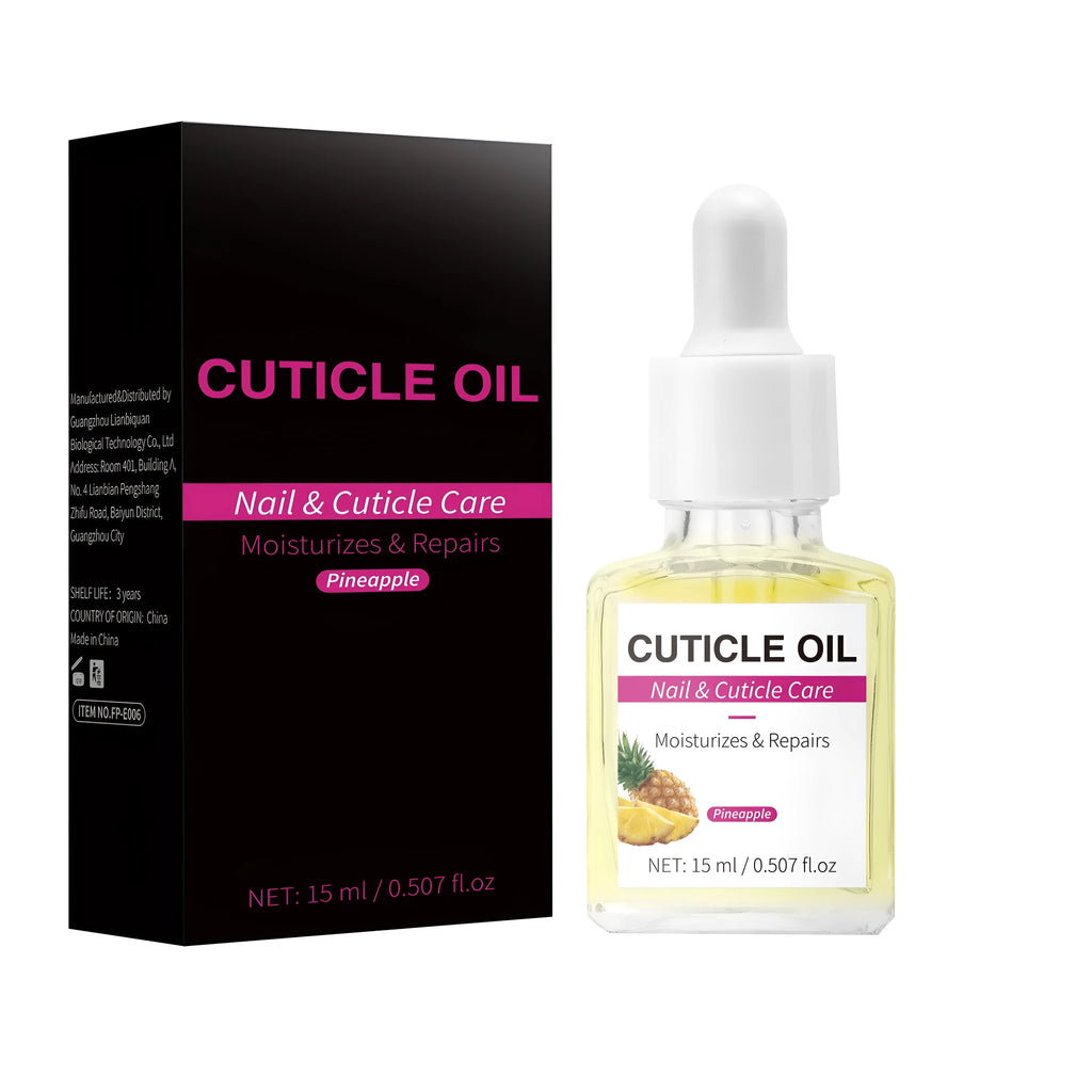 15ml nail cuticle oil bottle with precision dropper for dry brittle nail treatment