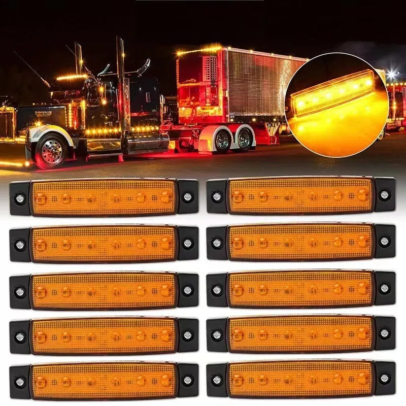 Compact rectangular trailer side warning light in multiple colour options