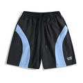 Men's quick-drying black sports shorts with loose straight-leg design and elastic waist for training
